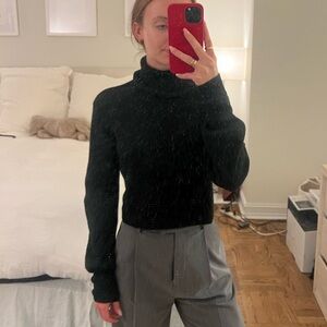 Reformation cashmere Luisa cropped turtleneck black size XS